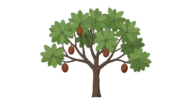 tree isolated saussage treev in white background