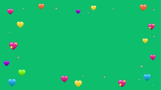  Jade Green Hearts, Love, Valentine's Day social media promo video advertising marketing animation template commercial intro opener brand content motion graphics trendy modern dynamic eye catching