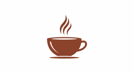 A simple brown coffee cup with steam rising from the beverage