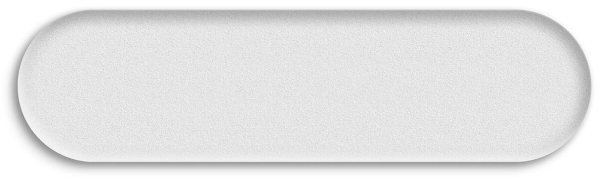 Clean white neumorphic rounded pill button for web user interface