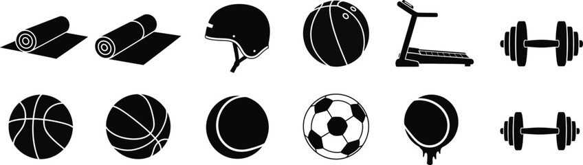 Obraz premium Collection of various sports equipment and balls