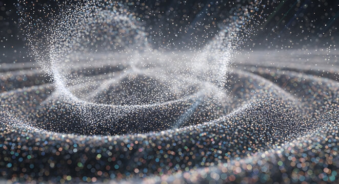 High-speed water splash with sparkling droplets forming circular wave pattern