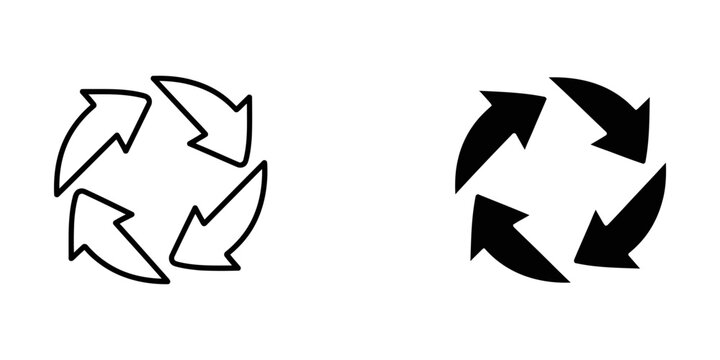 circular recycling arrows symbol flat design vector illustration