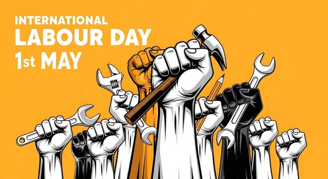 Happy Labor Day Fist Celebration