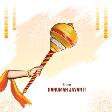 Celebrates the birthday of lord sri hanuman jayanti card background