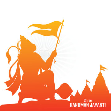 Cultural indian festival happy hanuman jayanti greeting card design