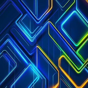 Abstract Digital Glitched Interface with Colorful Tiles and Fragmented Patterns