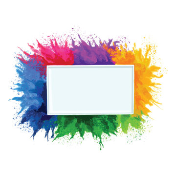 Abstract colorful watercolor splash frame background
