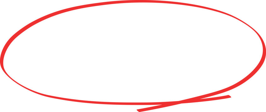 マーカーペンでサインした赤丸印素材