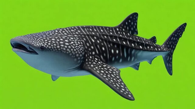 Whale Shark Stock Video on Green Screen Background