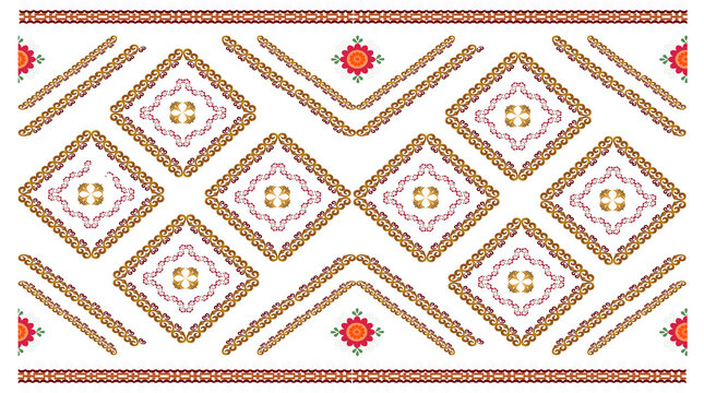A gold rectangular shape decorated with flowers,in a retro style,suitable for use aas wallpaper decoration.