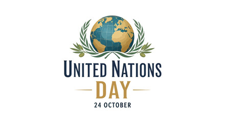 Fototapeta premium United Nations Day Logo with Globe.