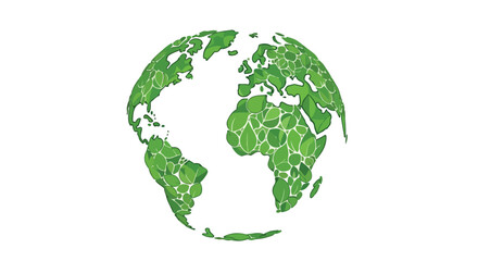 Obraz premium Earth Day concept illustration featuring a green globe made of leaves representing environmental awareness