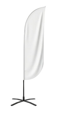 White blank feather flag mockup. Advertising bow flag banner for events. Isolated on transparent background, png