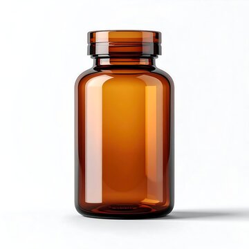 Amber Glass Bottle - Pharmaceutical Container for Pills and Supplements.