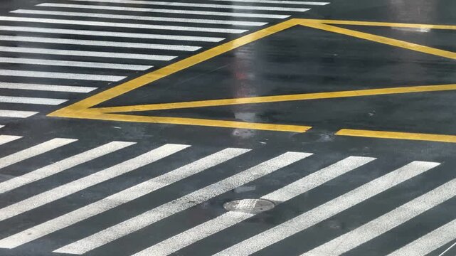 crossroad in rain