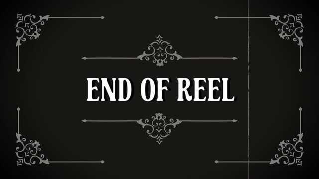 Classic Cinema Ending Title Card with Retro Film Grain Effect