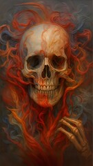 Fototapeta premium skull in flames