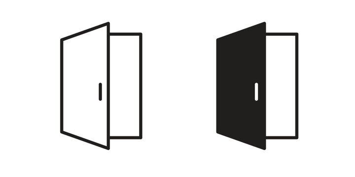 Door icon and symbol. Vector logo design element.