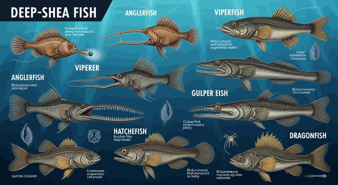 Deep Sea Fish Species Infographic Chart