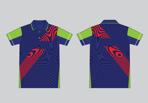 Sportswear Polo Shirt with Abstract Wavy Pattern Vector Illustration