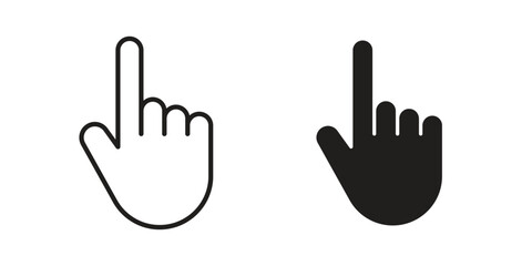 Obraz premium Hand pointer icon and symbol. Vector logo design element.