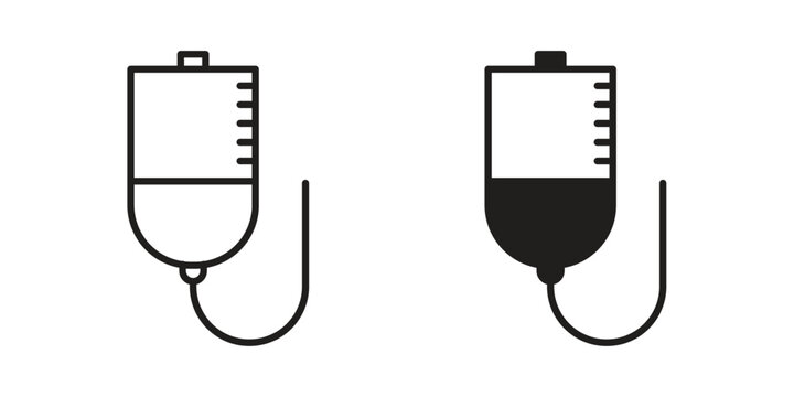 IV bag icon and symbol. Vector logo design element.