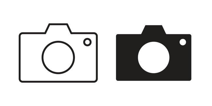 Photo Camera icon and symbol. Vector logo design element.