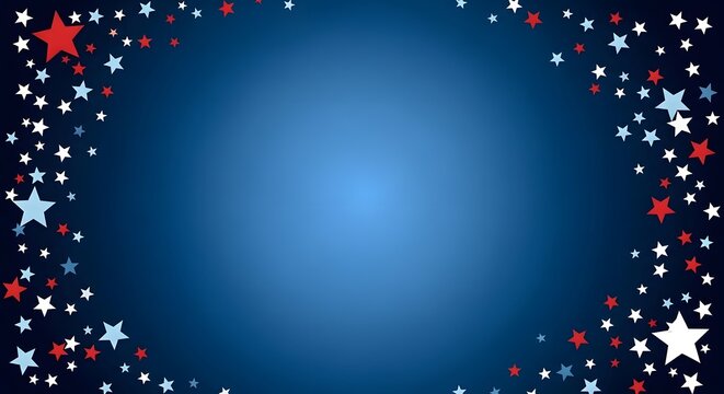 Memorial day tribute with patriotic starry night sky background