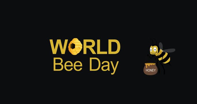 World bee day graphics with yellow text