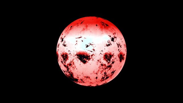 spinning planet. rotating sphere on black background video