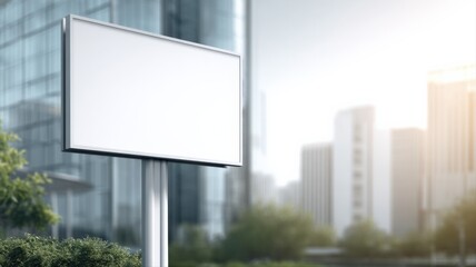 Fototapeta premium Blank Billboard Mockup in Urban Setting for Advertisement Campaigns and Marketing Visuals