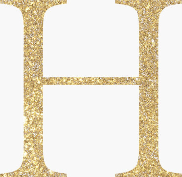 gold ALPHABET LETTER H