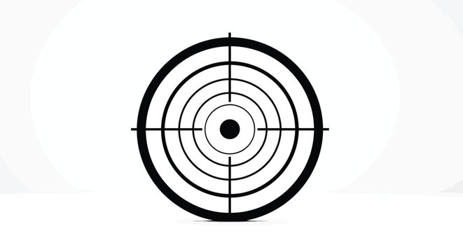 Target Crosshair Icon &ndash; Aim Precision Shooting Focus Symbol Vector Illustration