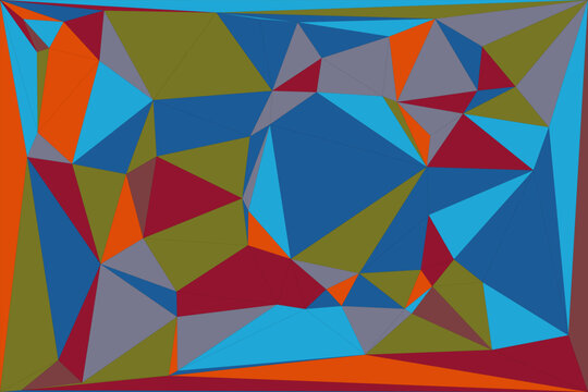 Abstract low polygon triangulation style with earthy colors creating geometric background design.