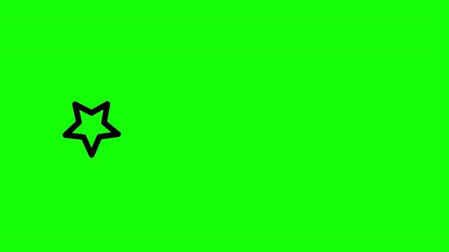 Five Star Rating Animation on Green Screen Background &ndash; 5 Stars Review Feedback Motion Graphic