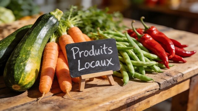 Fresh vegetables on wooden table