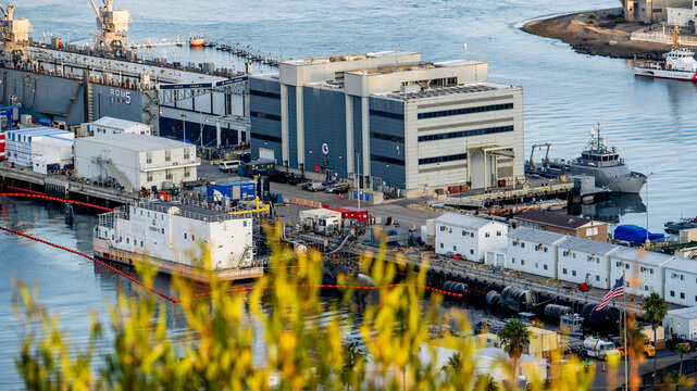 Shipyard with Docked Vessels