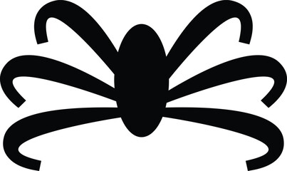 Black spider silhouette vector icon, minimalist arachnid symbol, scary insect logo design, Halloween spooky element isolated on white background. © Rebeka