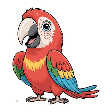 parrot on white background