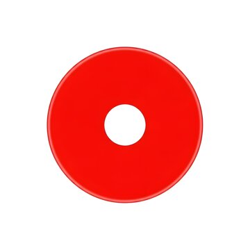 Bright Red Circle with a White Inner Circle on a White Background (415