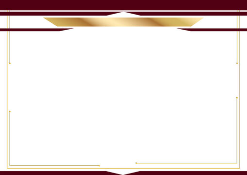 Elegant certificate background Border with Gold and Maroon Accents.