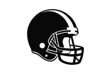 Fototapeta premium American football helmet silhouette isolated on white background.