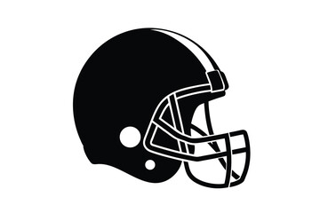 Fototapeta premium Minimalist sport equipment silhouette, american football helmet.