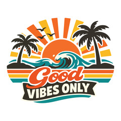 Obraz premium Retro Tropical Sunset Vibes