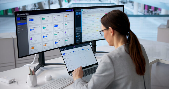 Female Business Analyst Boosting Productivity