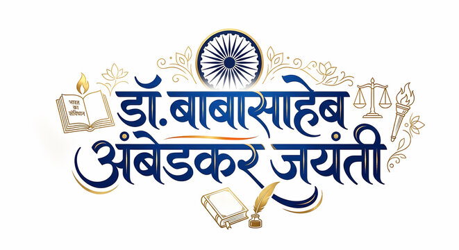 Dr bhimrao ambedkar jayanti typography design, babasaheb 14 april birthday greeting card, indian constitution creator tribute.