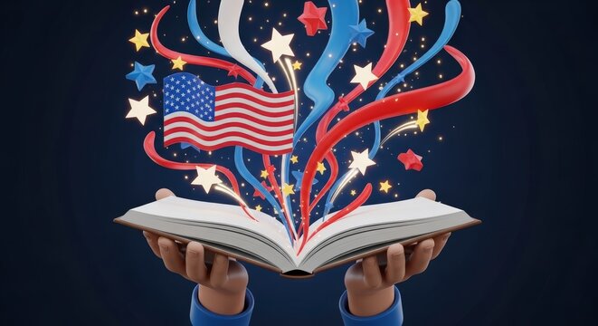 American education and freedom concept.