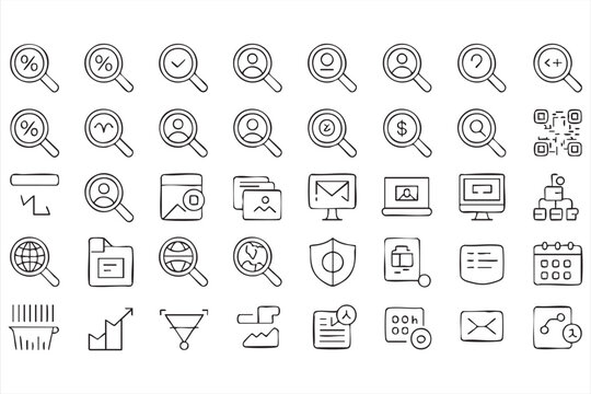 User Tracking and Search Icon Pack for Analytics and Optimization