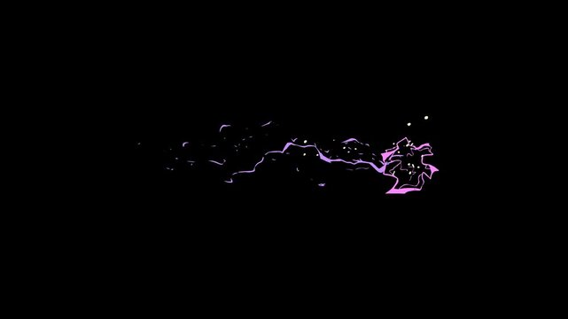 Cartoon Magic Spell Animation with Electrical FX and Comic Style Thunderbolt Explosion. Animated element for fantasy magic effects and action explainer videos.